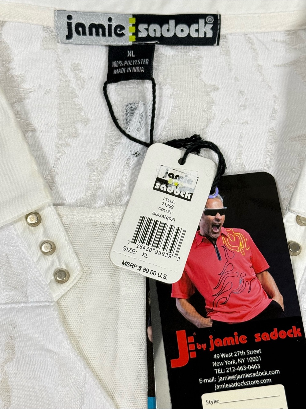 Jamie Sadock Sz XL Luxe Coastal Country Club Sleeveless Golf Polo Abstract NEW - Picture 5 of 8